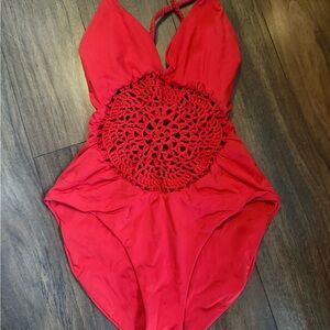 Frankie's Bikinis Red One-Piece Swimsuit